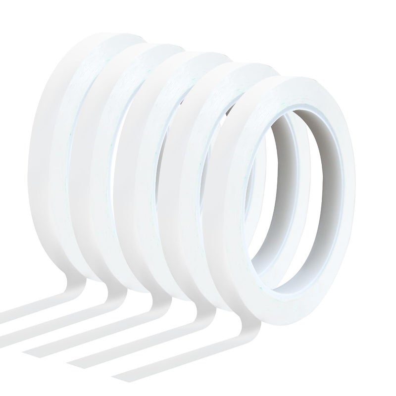 QIMAOO 5 Rolls 2/5" Whiteboard Tape Line 10mm Thin Dry Erase Board Tape Lines Pinstripe Tape, Thin White Board Tape for Graphic Chart Art Tape Grid Marking, 216ft Per Roll - Image 1